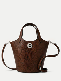 Tooled Anchor Bag in Chocolate