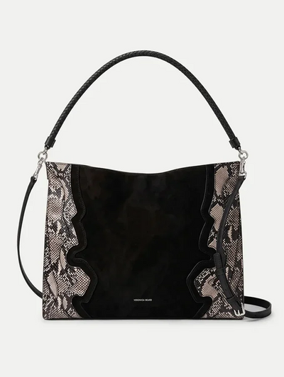 Snake Embossed Veronica Beard Bag in Black Multi