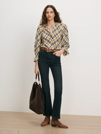 VERONICA BEARD 3/4 Ashlyn Blouse in Acorn Multi – Image 2
