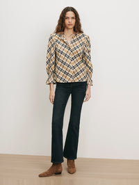 VERONICA BEARD 3/4 Ashlyn Blouse in Acorn Multi – Image 3