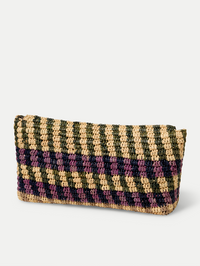 VERONICA BEARD Anchor Raffia Clutch in Purple Multi in PURPLE MULTI STRIPE – Image 3