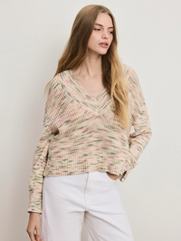 Anola V-Neck Sweater by VERONICA BEARD-PETAL MULTI-AMY Atelier