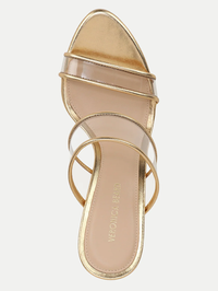 VERONICA BEARD Asha Stiletto Sandal in CLEAR/PALE GOLD – Image 4