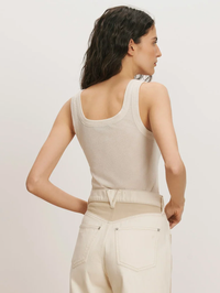 VERONICA BEARD Belvedere Knit Tank Top in ECRU – Image 4