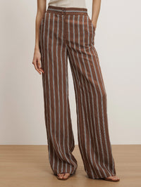VERONICA BEARD Carraway Wide-Leg Pant in DARK MOCHA – Image 1