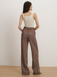 VERONICA BEARD Carraway Wide-Leg Pant in DARK MOCHA – Image 3