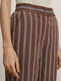 VERONICA BEARD Carraway Wide-Leg Pant in DARK MOCHA – Image 4