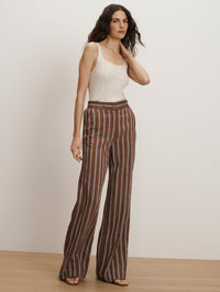 VERONICA BEARD Carraway Wide-Leg Pant in DARK MOCHA – Image 5