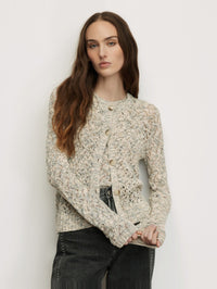 Front view of the cropped Jerrel Knit Tank in Dove Multi by Veronica Beard, layered over matching tank top