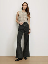 VERONICA BEARD CROPPED JERREL KNIT TANK IN DOVE MULTI – Image 2