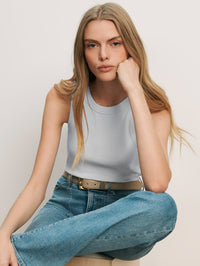 VERONICA BEARD CROPPED JORDYN TANK IN RIVER MIST - 1