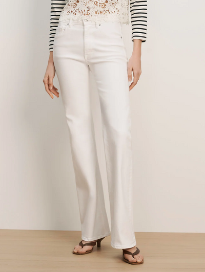 Crosbie Mid Rise Wide Leg Jean in White