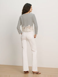 VERONICA BEARD Crosbie Mid Rise Wide Leg Jean in White in White – Image 5