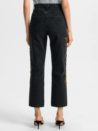 Daniela Embellished Straight-Leg Jean by VERONICA BEARD - View 3