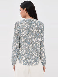 VERONICA BEARD Farah Blouse in Ecru Multi – Image 3