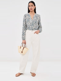 VERONICA BEARD Farah Blouse in Ecru Multi – Image 5
