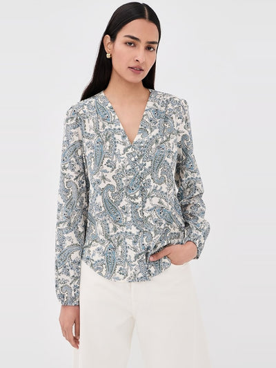 Farah Blouse in Ecru Multi