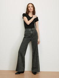 VERONICA BEARD Grant High Rise Wide Leg Jean in Tornado – Image 1
