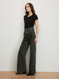 VERONICA BEARD GRANT HIGH RISE WIDE LEG JEAN IN TORNADO – Image 3