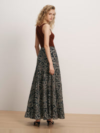 VERONICA BEARD Heatheralyn Skirt in Navy Multi – Image 5