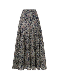 VERONICA BEARD Heatheralyn Skirt in Navy Multi – Image 6