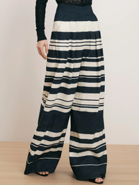Heron Crossover Waistband Pant by VERONICA BEARD-NAVY/DOVE-AMY Atelier