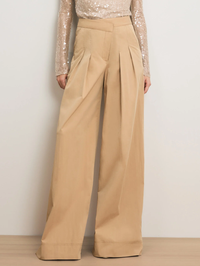 Heron Crossover Waistband Pant in Khaki by VERONICA BEARD-KHAKI-AMY Atelier
