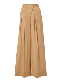 Heron Crossover Waistband Pant in Khaki by VERONICA BEARD - View 8