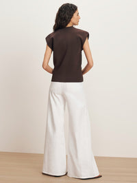 VERONICA BEARD Isador Knit Vest in DARK MOCHA – Image 4