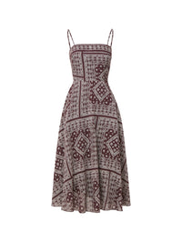 VERONICA BEARD Kitt Dress in Raisin/Dove White – Image 1