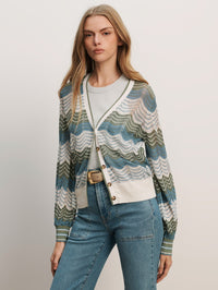 VERONICA BEARD LAURINOR CARDIGAN IN DOVE/SAGE/BLUE RIVER - 1