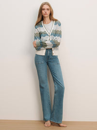 VERONICA BEARD LAURINOR CARDIGAN IN DOVE/SAGE/BLUE RIVER - 2