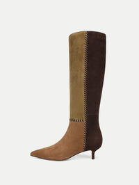 VERONICA BEARD LISA 45 TALL WHIPSTITCH BOOT IN CHESTNUT/FENNEL/ESPRESSO – Image 1