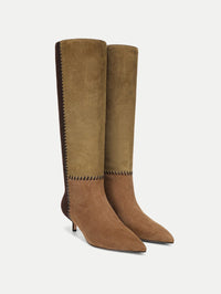 VERONICA BEARD LISA 45 TALL WHIPSTITCH BOOT IN CHESTNUT/FENNEL/ESPRESSO – Image 3