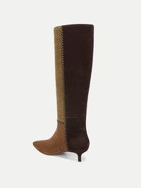VERONICA BEARD LISA 45 TALL WHIPSTITCH BOOT IN CHESTNUT/FENNEL/ESPRESSO – Image 5