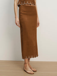 VERONICA BEARD MALOU SKIRT IN DEEP OCHRE - 2