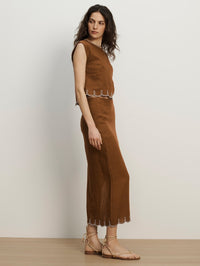 VERONICA BEARD MALOU SKIRT IN DEEP OCHRE - 3