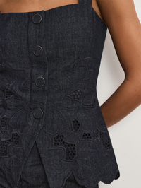 Mirielle Eyelet Tank Top by VERONICA BEARD - View 6