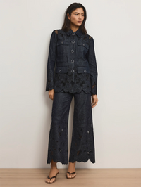 Osborne Wide-Leg Eyelet Pant by VERONICA BEARD - View 2