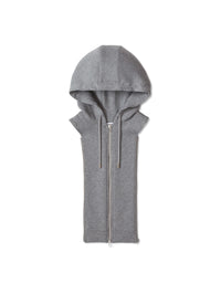 Flat lay of the Veronica Beard Oversized Hoodie Dickey in Grey Melange on white