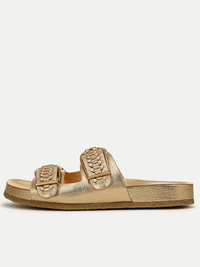 Paige Buckle Sandal in Gold by VERONICA BEARD-GOLD-AMY Atelier