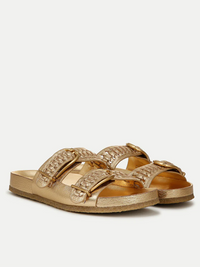 Paige Buckle Sandal in Gold by VERONICA BEARD - View 2