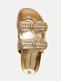 Paige Buckle Sandal in Gold by VERONICA BEARD - View 3