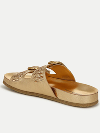 Paige Buckle Sandal in Gold by VERONICA BEARD - View 4