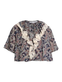 VERONICA BEARD Pamelis Top in Navy Multi – Image 1
