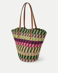 VERONICA BEARD Raffia Anchor Basket Tote in Berry Multi in BERRY MULTI – Image 3