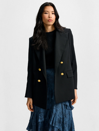 Rhys Wool Dickey Jacket by VERONICA BEARD-Black-AMY Atelier