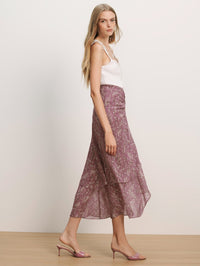VERONICA BEARD SIRA SKIRT IN ORCHID HAZE MULTI - 3