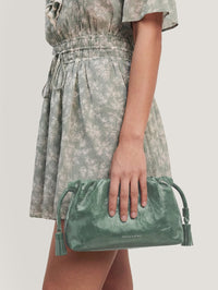 VERONICA BEARD SMALL CRINKLE BAG IN SAGE - 2