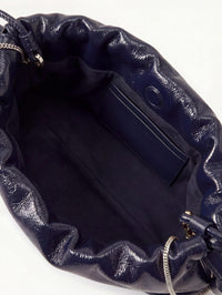 VERONICA BEARD SMALL CRINKLE BAG IN NAVY - 5
